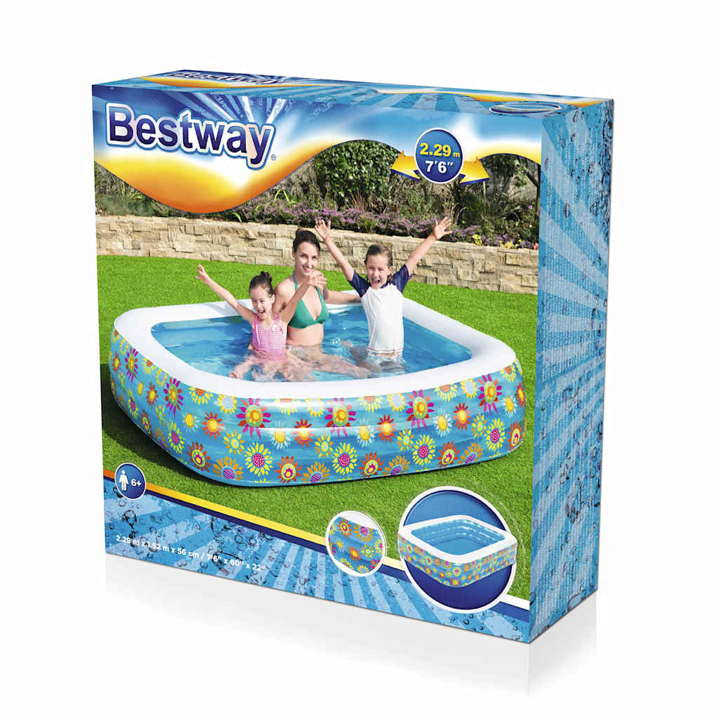 Piscina infantil insuflável 229x152x56 cm azul