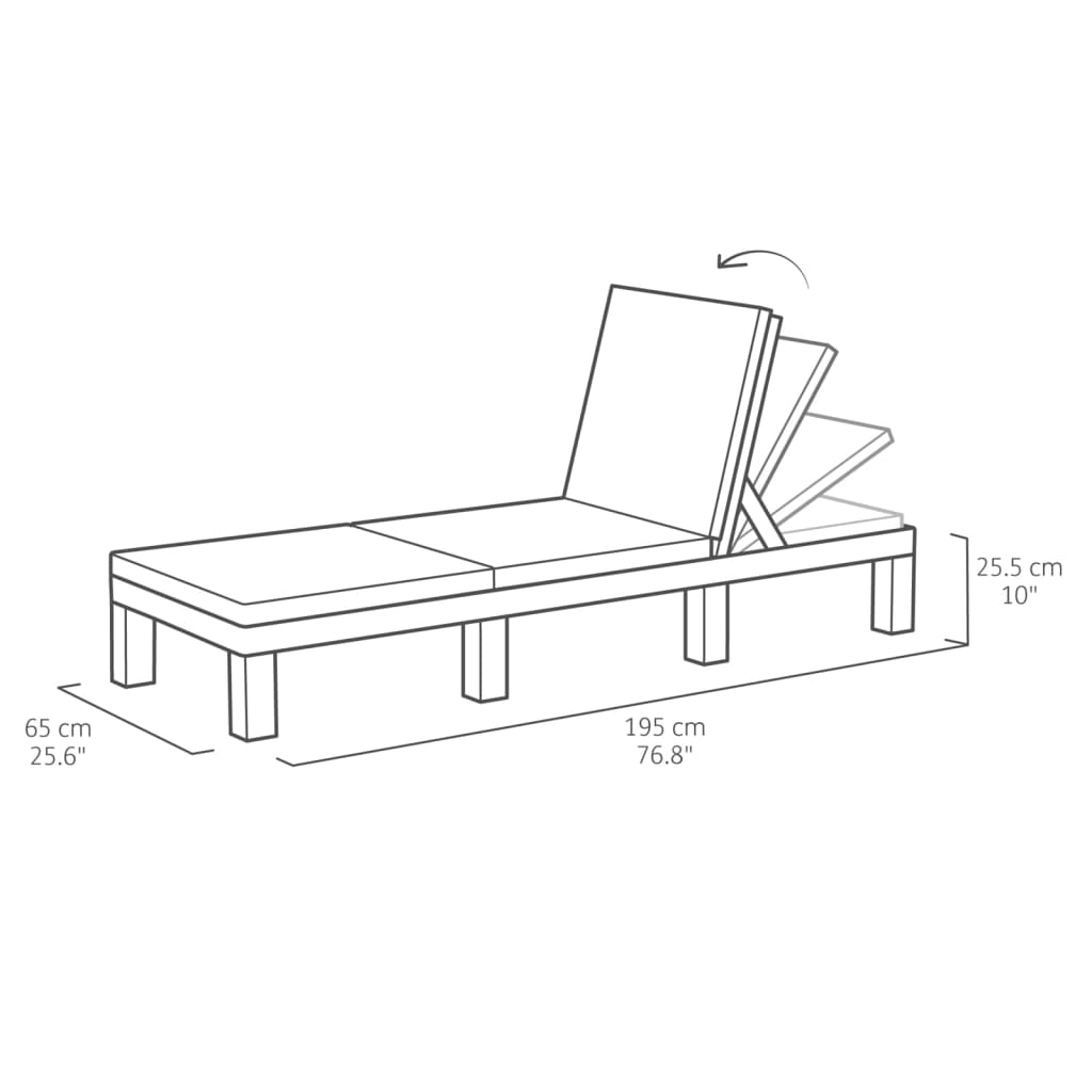 Daytona sun lounger with graphite cushion