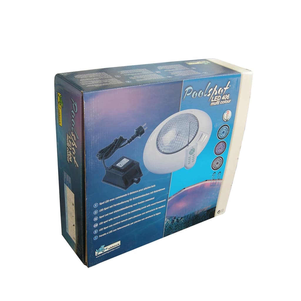 Kit foco piscina com comando 406 LED multicor