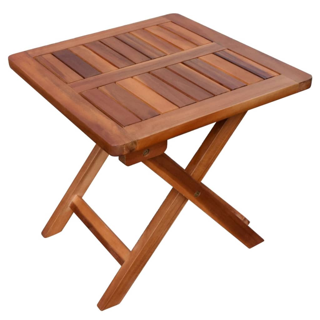 Sun lounger with table in solid acacia wood