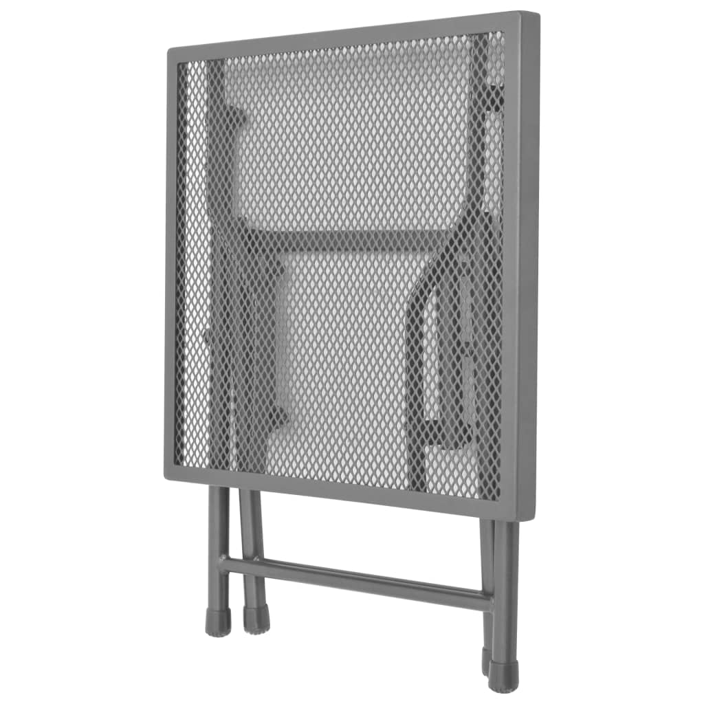 Sun loungers with table 2 pcs steel anthracite