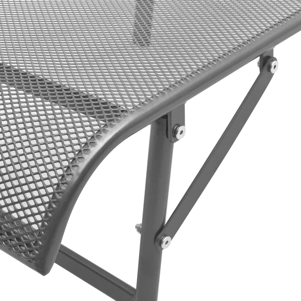 Sun loungers with table 2 pcs steel anthracite