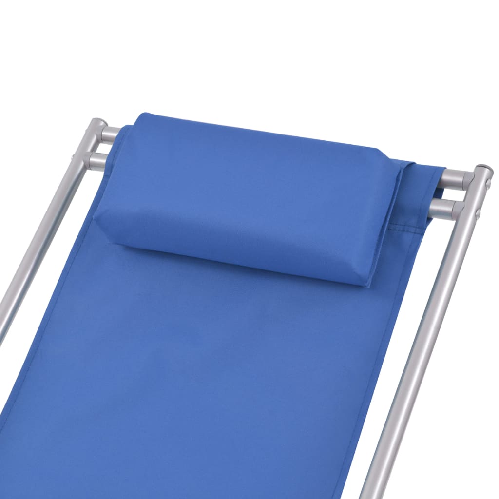 Reclining garden chairs 2 pcs steel blue