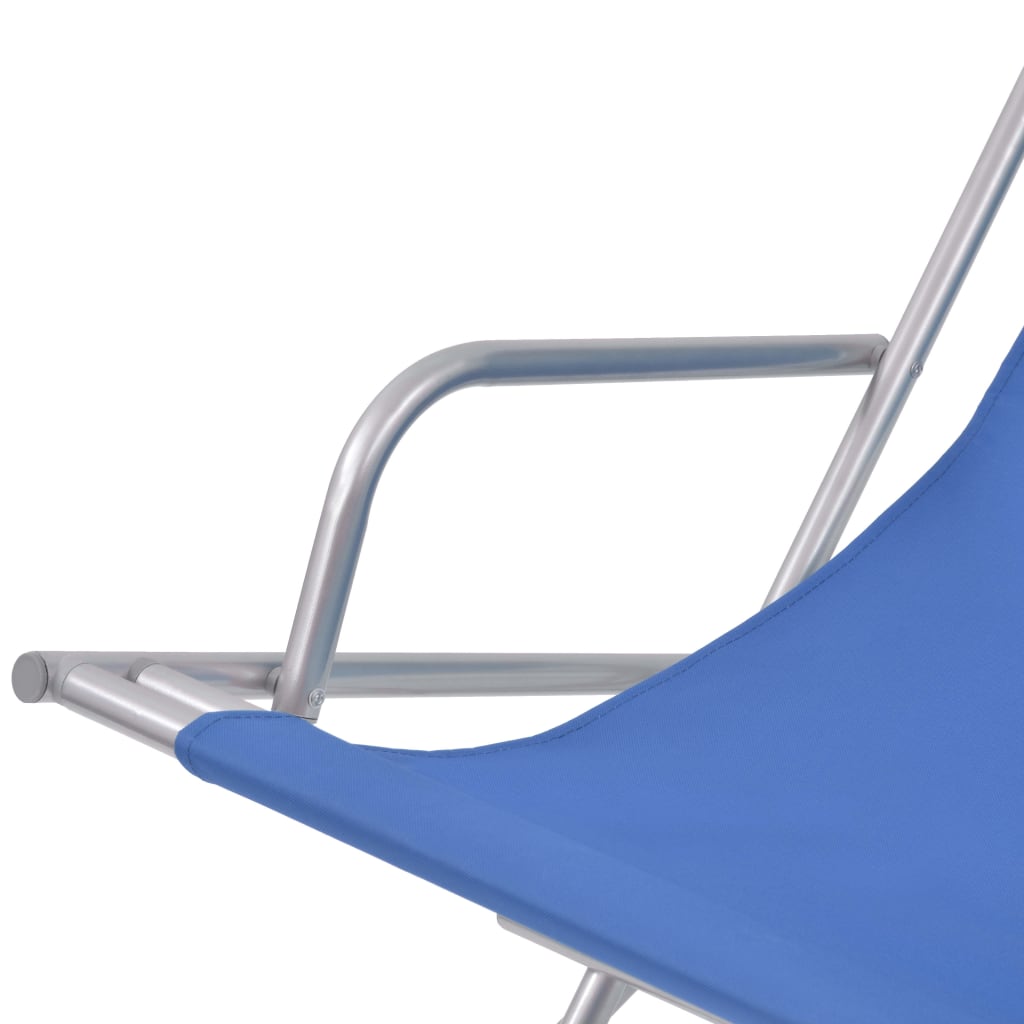 Reclining garden chairs 2 pcs steel blue