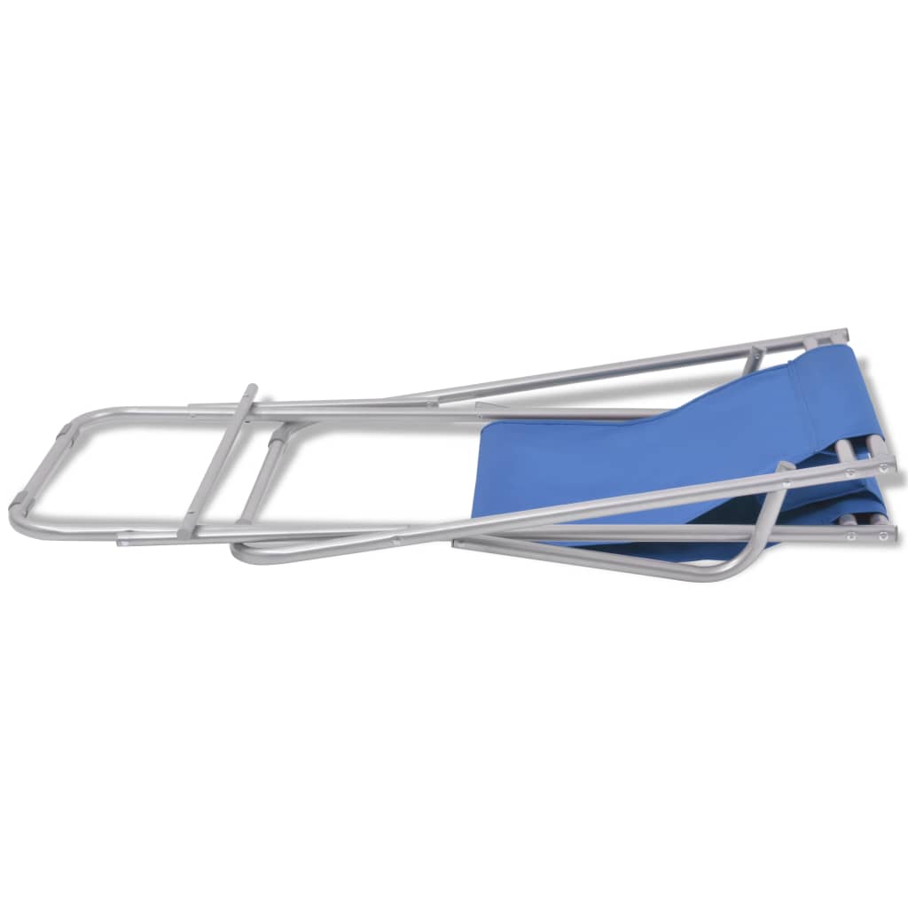Reclining garden chairs 2 pcs steel blue