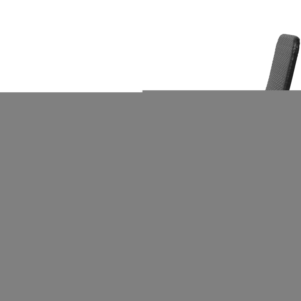 Black PE wicker folding sun lounger