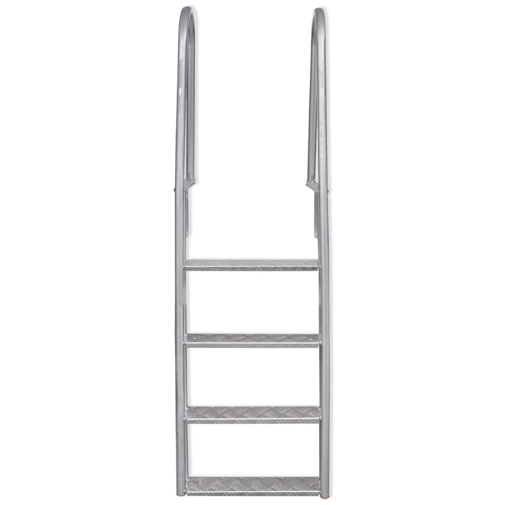 Pool/pier ladder with 4 steps, 167 cm, aluminium