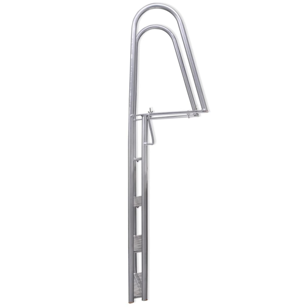 Pool/pier ladder with 4 steps, 167 cm, aluminium