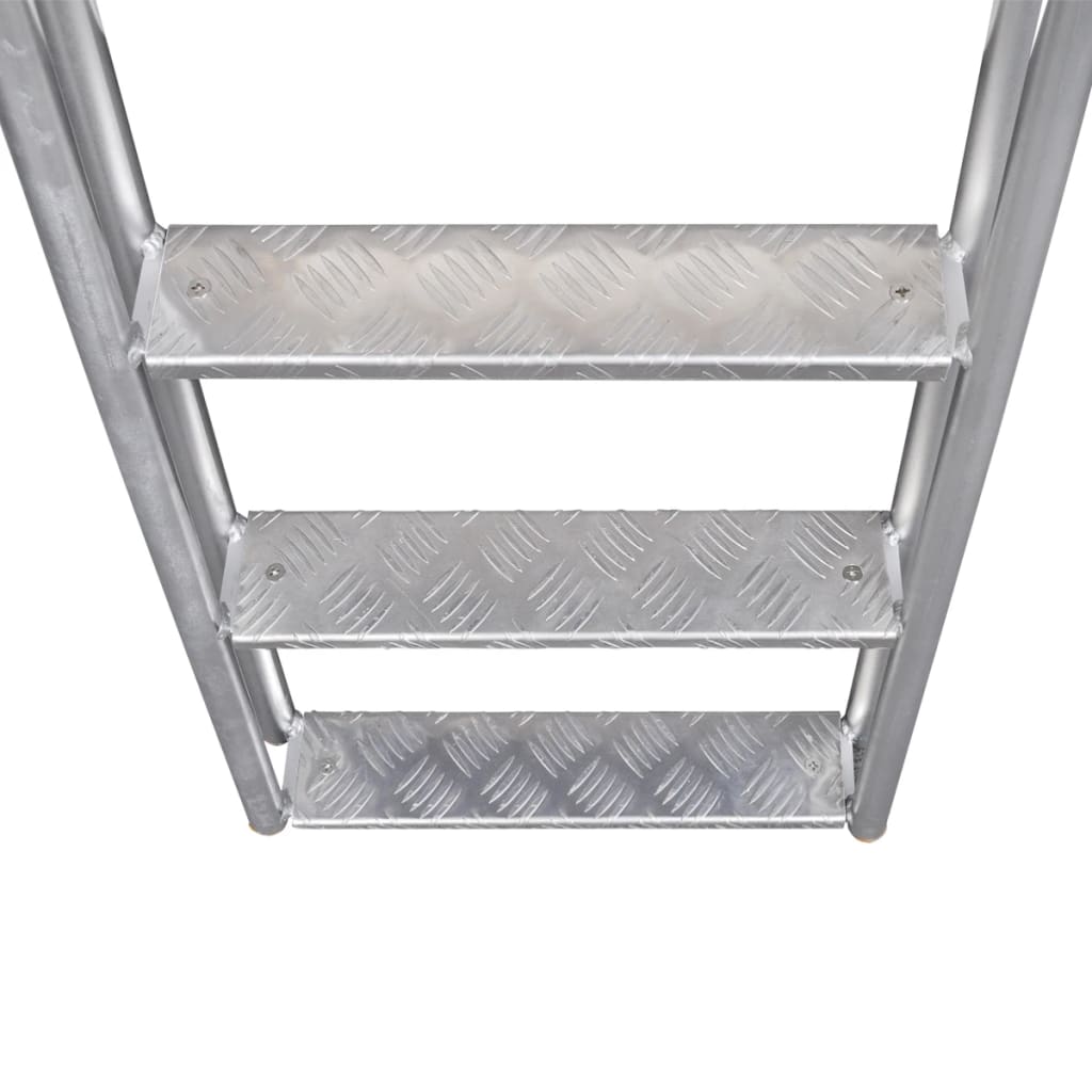 Pool/pier ladder with 4 steps, 167 cm, aluminium