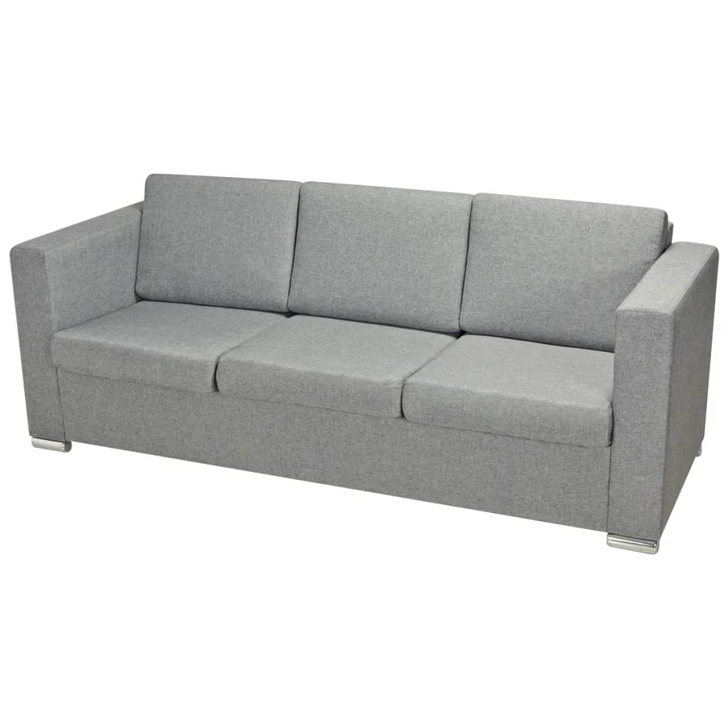 3-seater sofa in light grey fabric