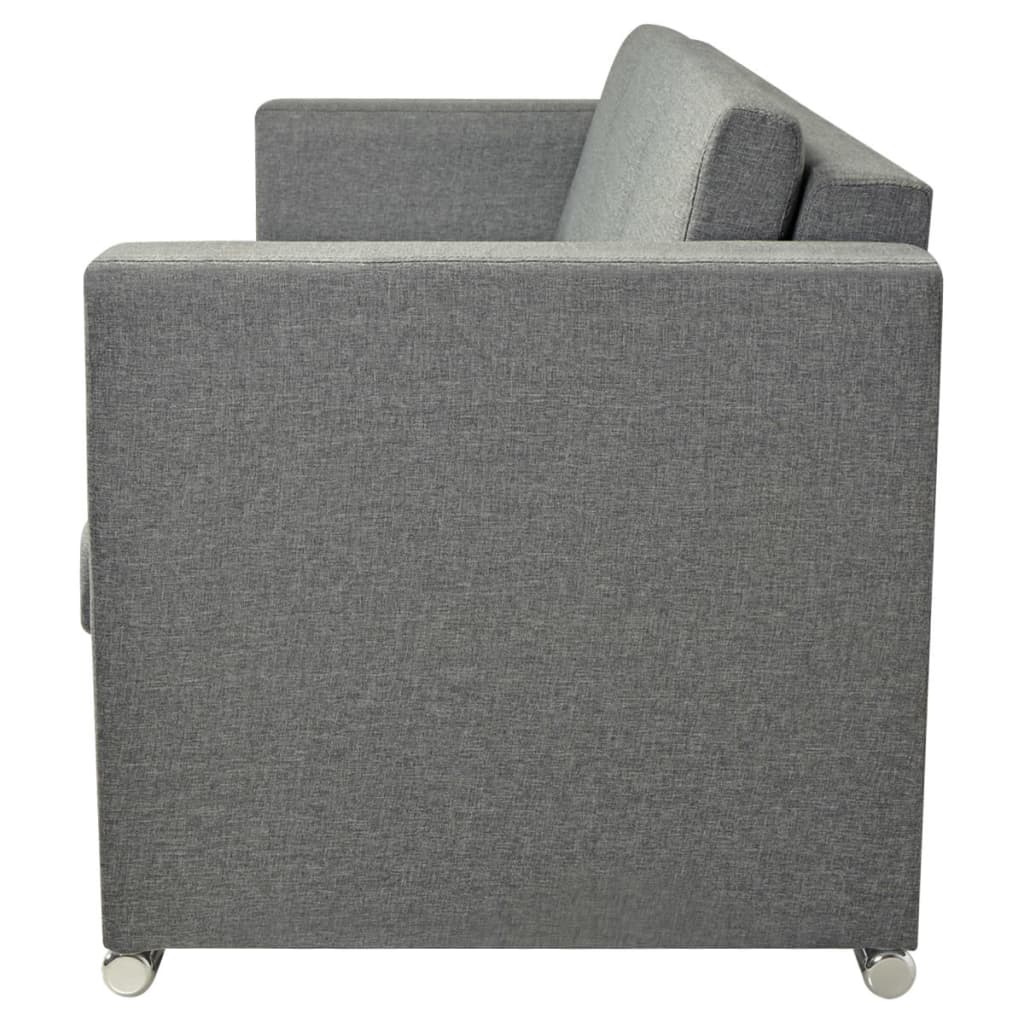 3-seater sofa in light grey fabric