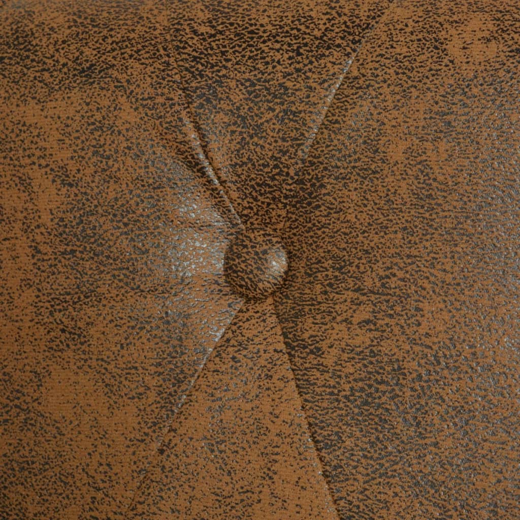 Sofá Chesterfield 3 lugares couro artificial castanho