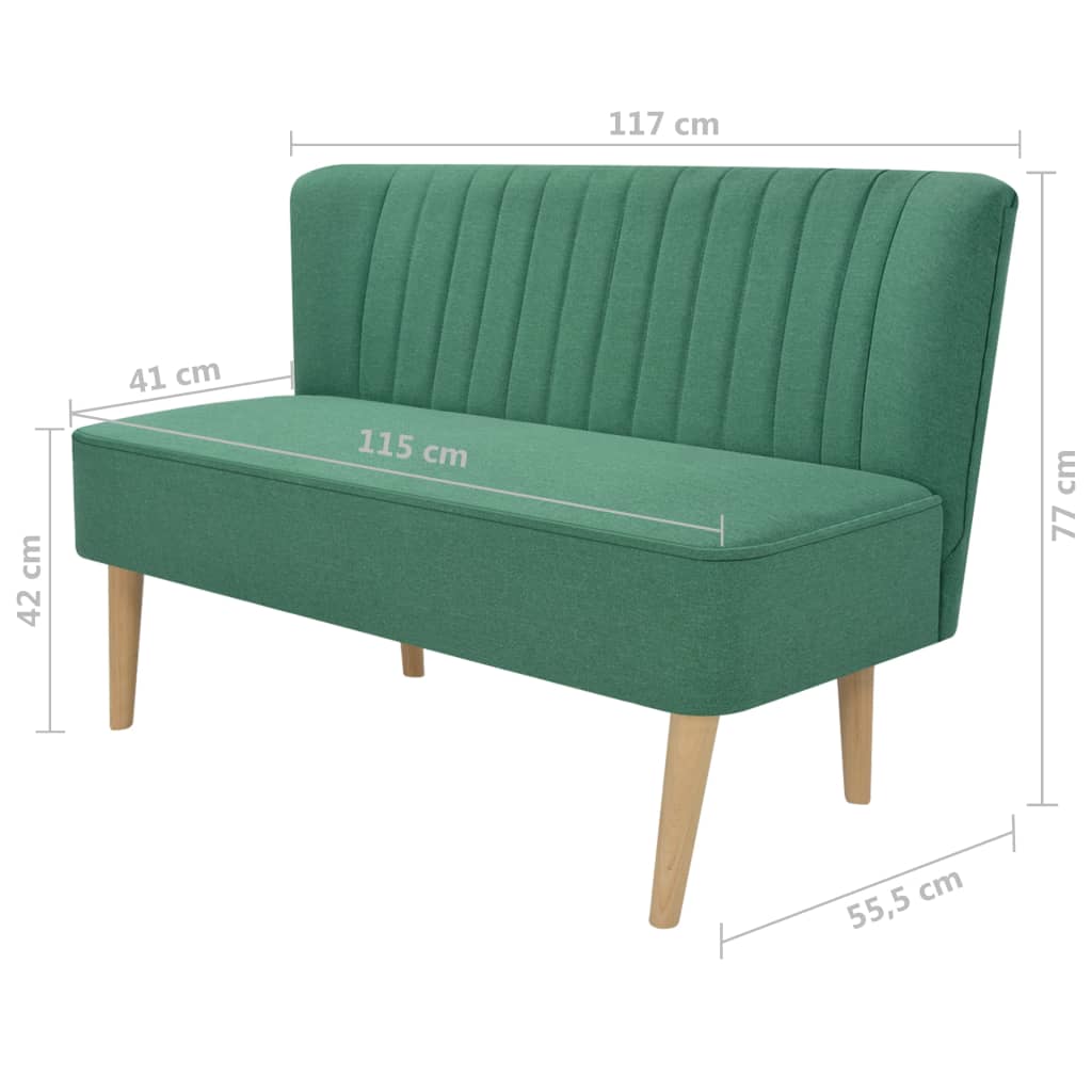 Sofá de tecido 117x55,5x77 cm verde