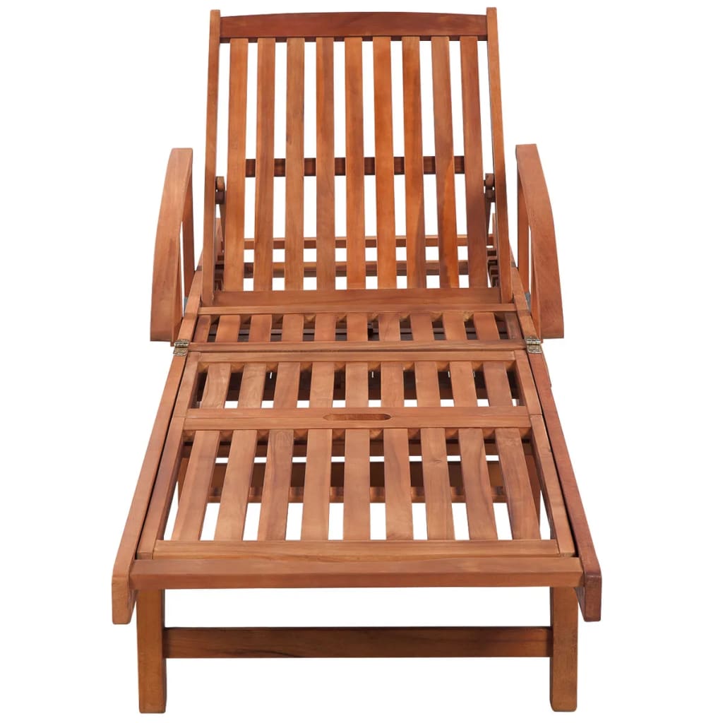 Sun loungers with table 2 pcs solid acacia wood
