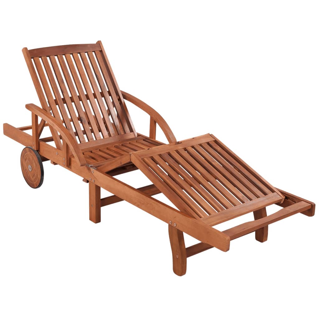 Sun loungers with table 2 pcs solid acacia wood