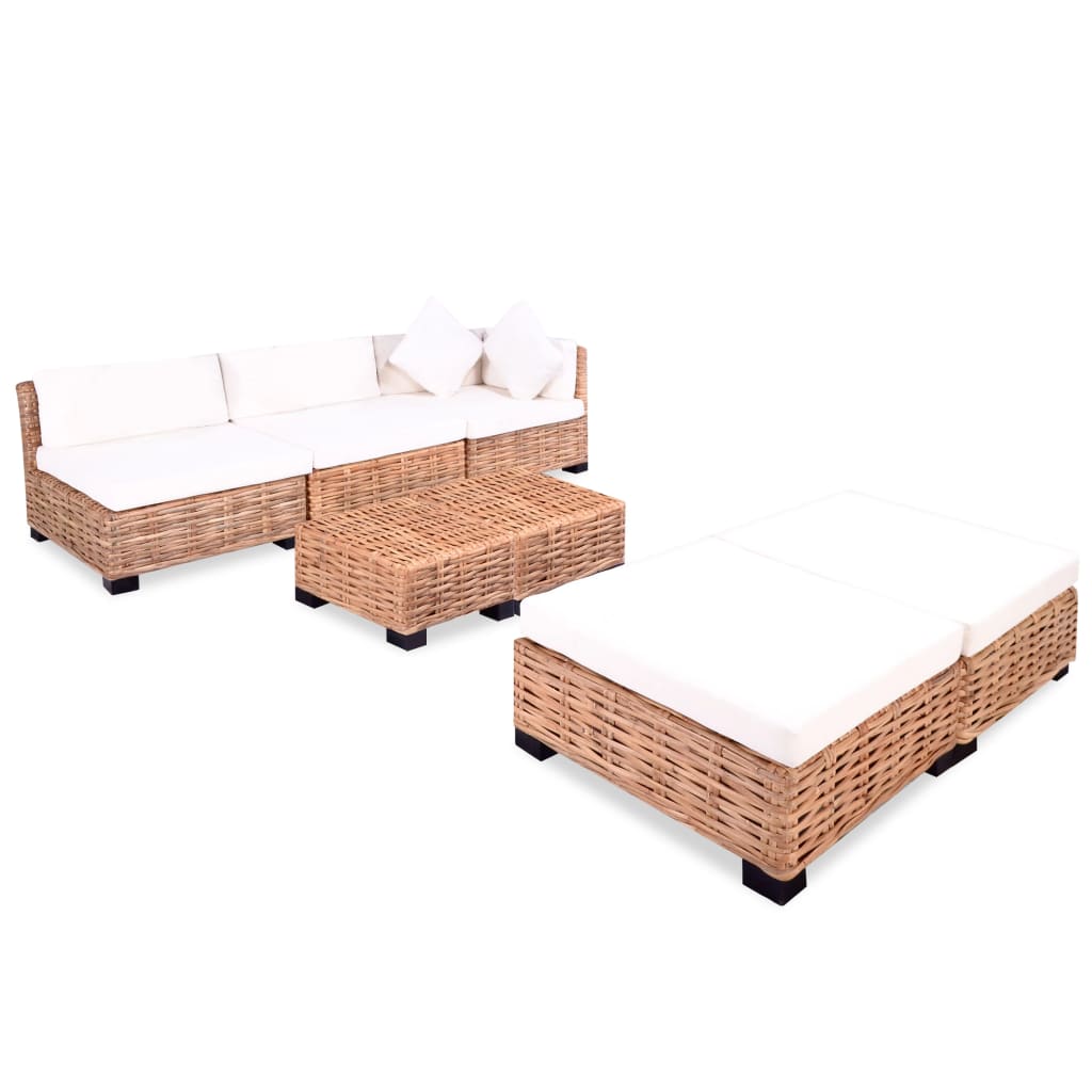 Conjunto de sofás 18 pcs vime genuíno