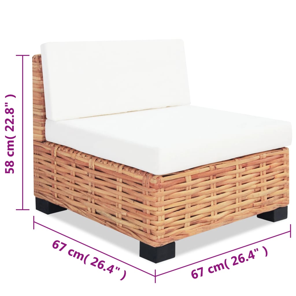 Conjunto de sofás 18 pcs vime genuíno