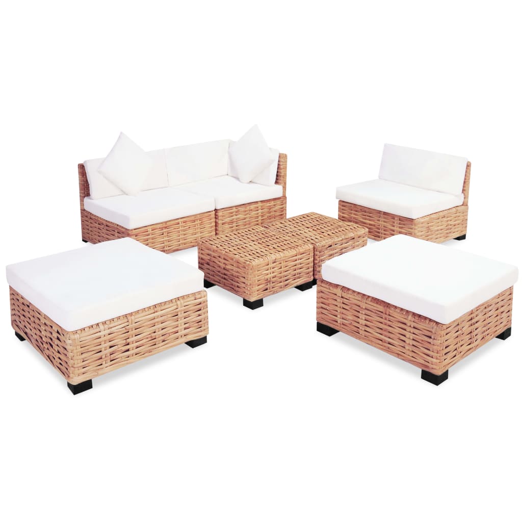 Conjunto de sofás 18 pcs vime genuíno