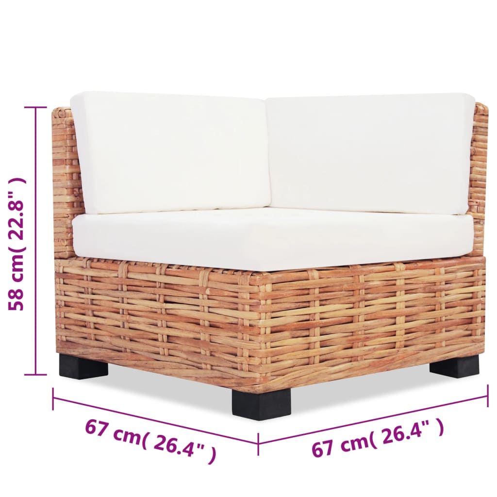 Conjunto de sofás 18 pcs vime genuíno
