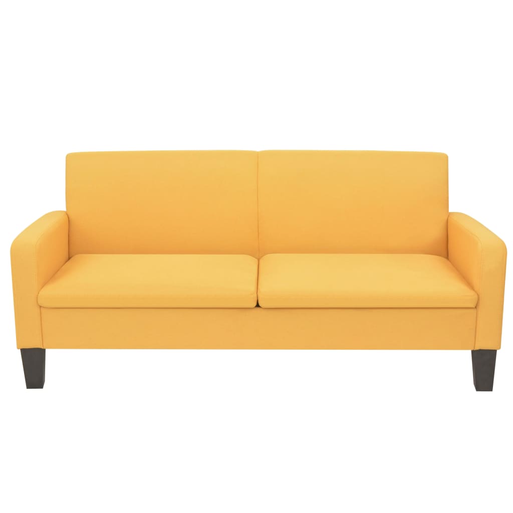 Sofá de 3 lugares 180x65x76 cm amarelo