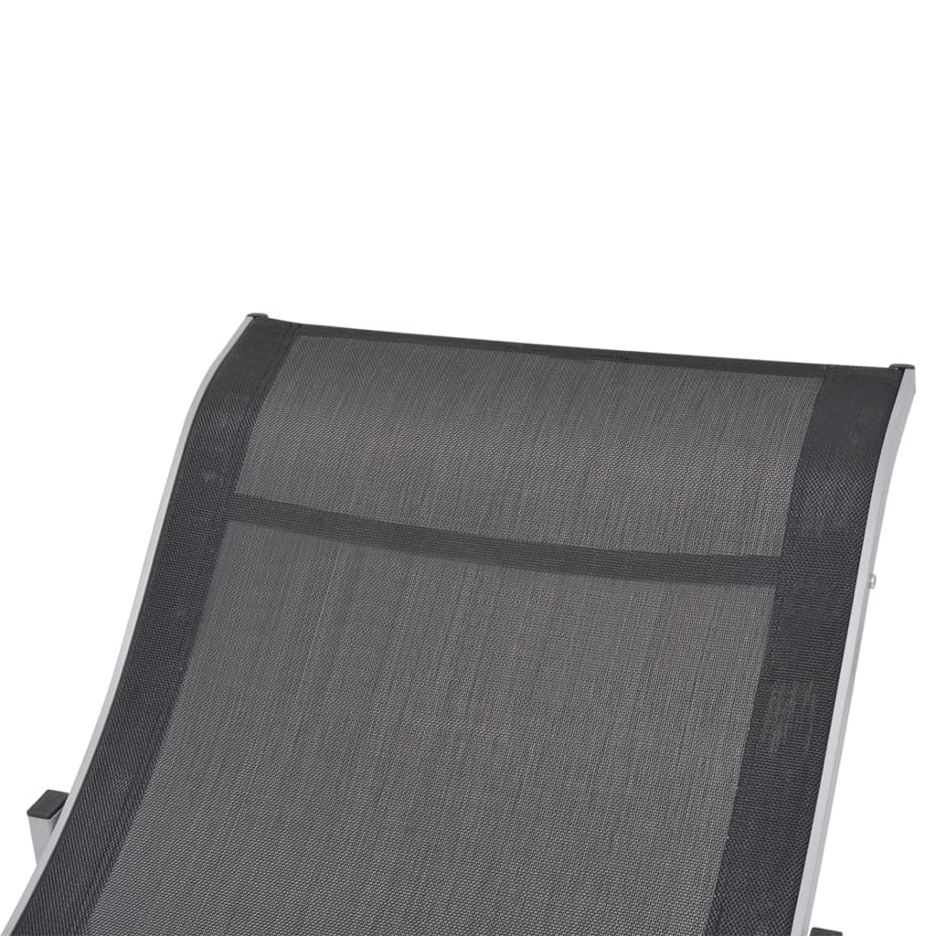Folding sun loungers 2 pcs aluminium and textilene