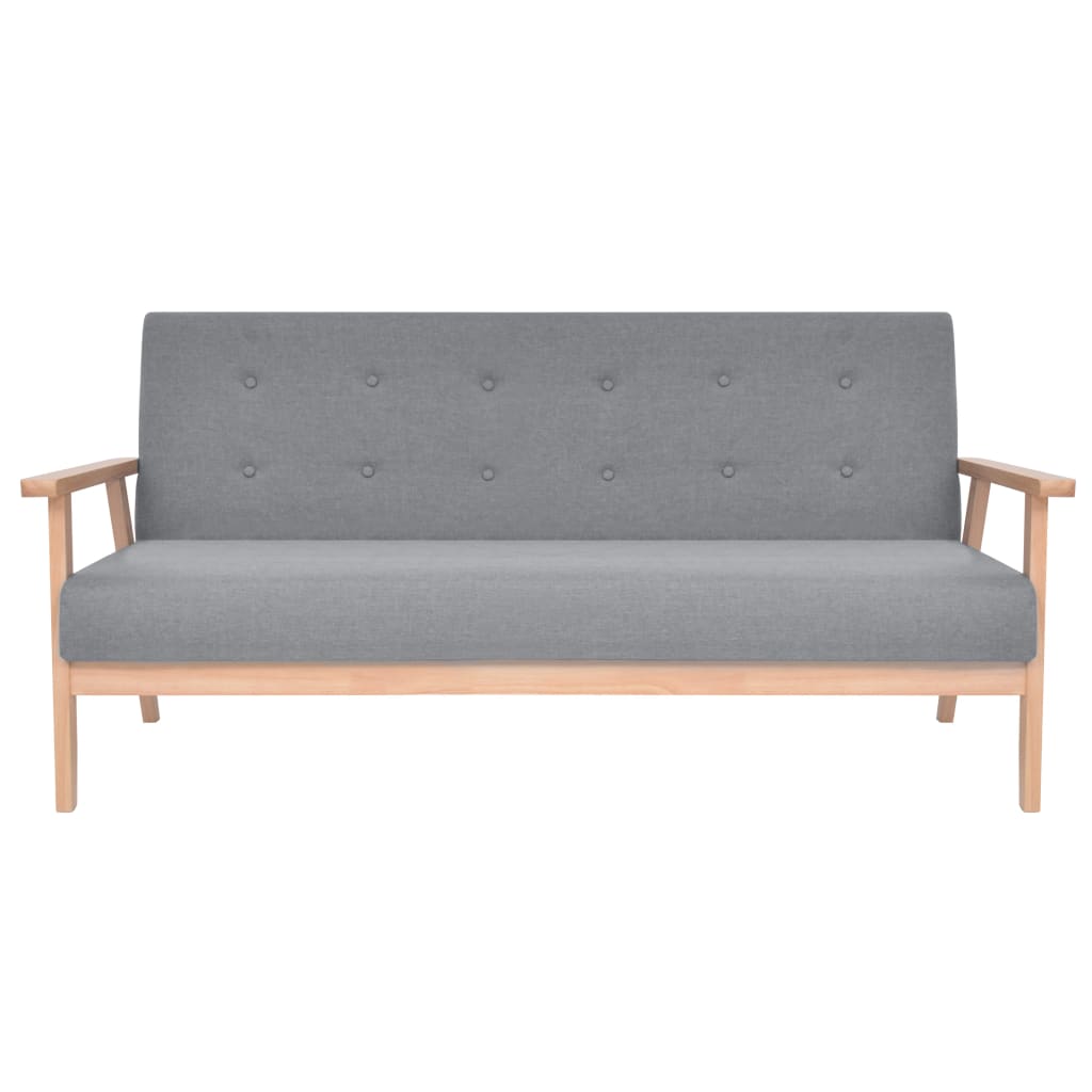 3-seater sofa in light grey fabric