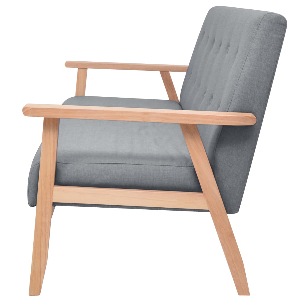3-seater sofa in light grey fabric