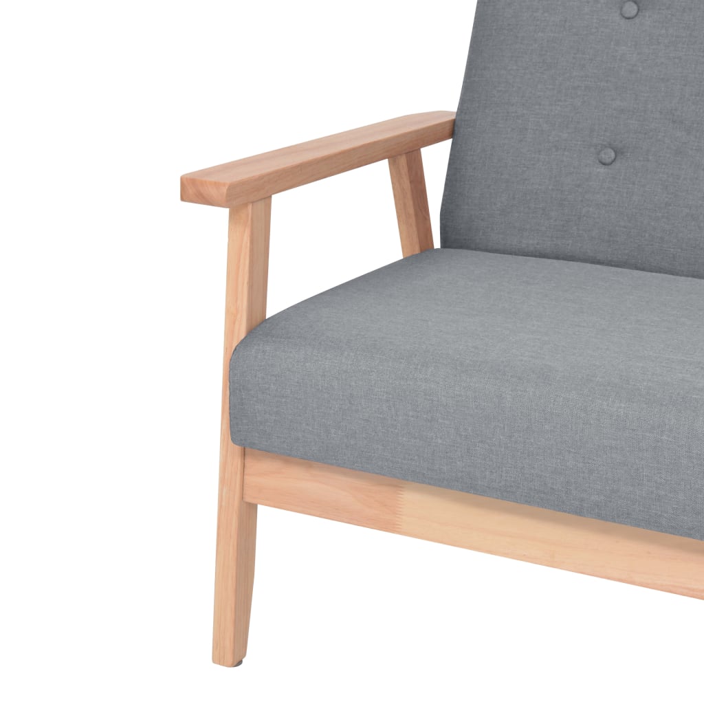 3-seater sofa in light grey fabric
