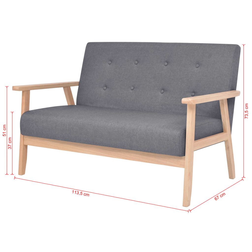 2 seater sofa in dark grey fabric