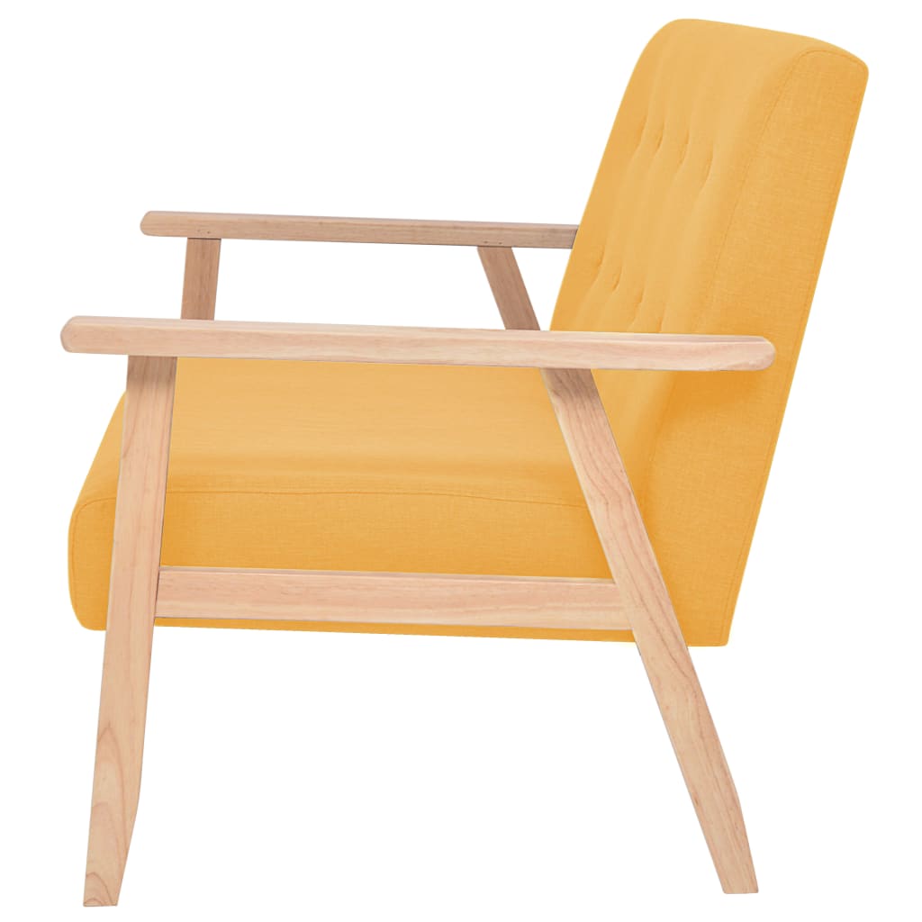 2 seater yellow fabric sofa