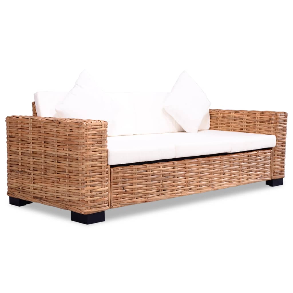 Conjunto de sofás 15 pcs vime genuíno