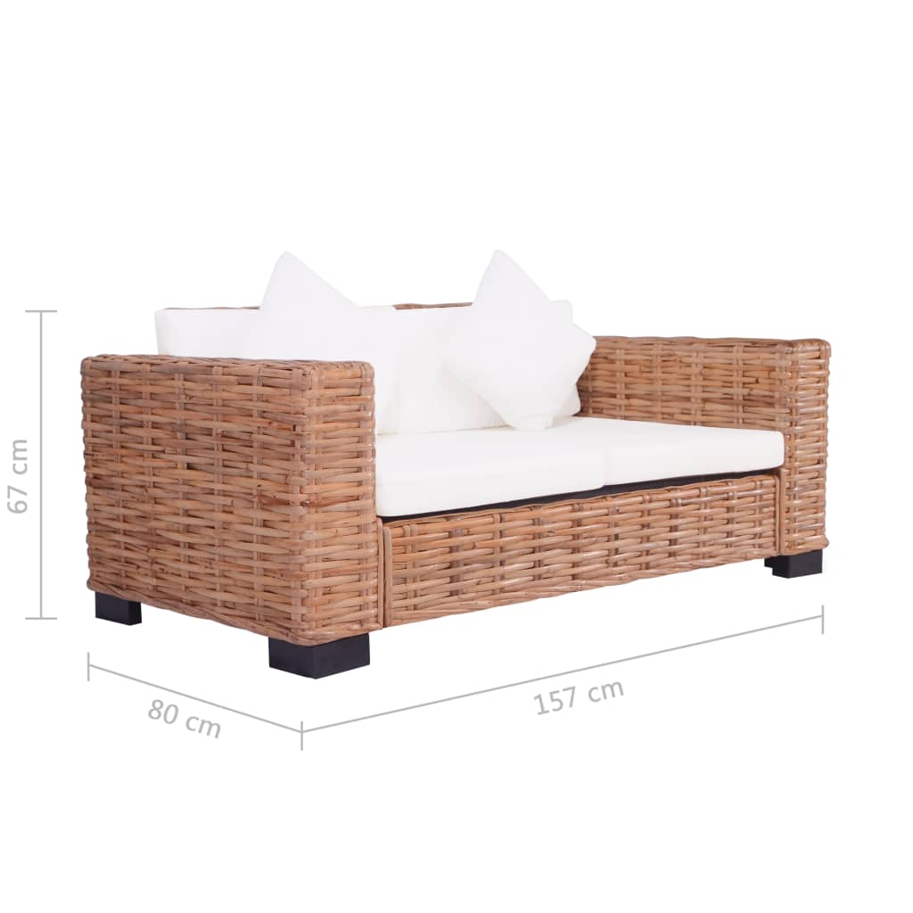 Conjunto de sofás 15 pcs vime genuíno