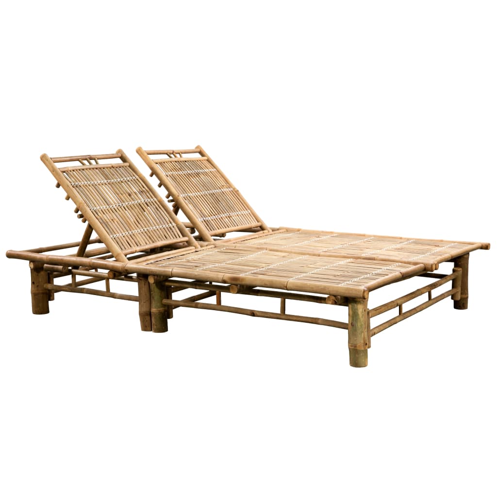 Bamboo 2-person sun lounger