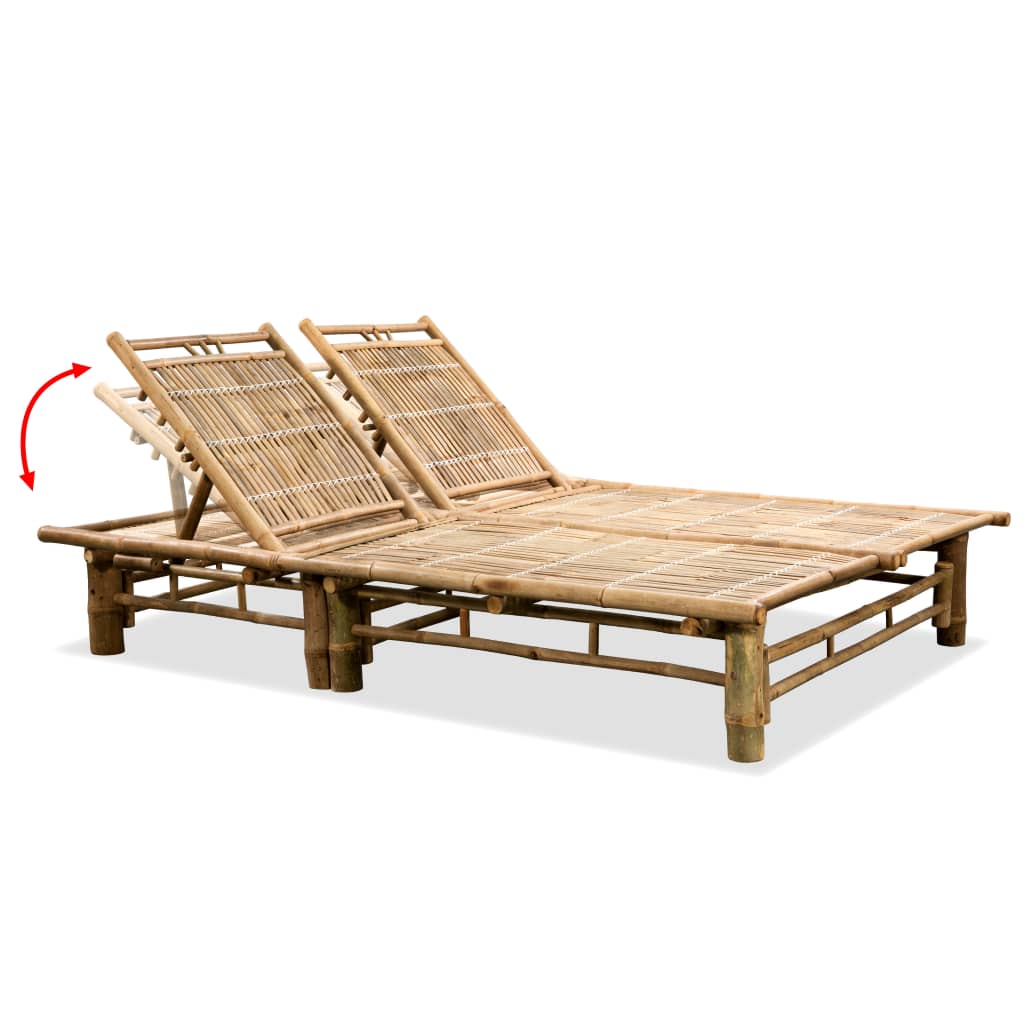 Bamboo 2-person sun lounger