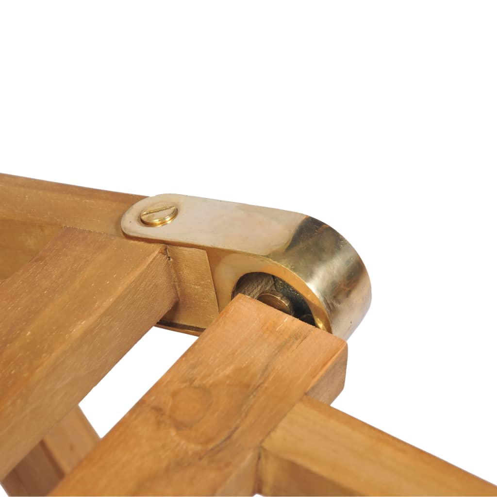 Sun lounger with footrest in solid teak wood