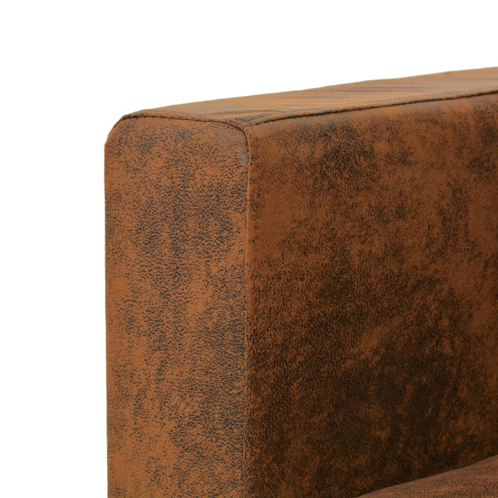 2 pcs sofa set faux suede