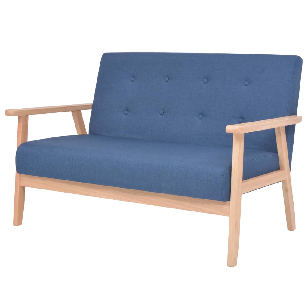 Conjunto de sofás 2 pcs tecido azul