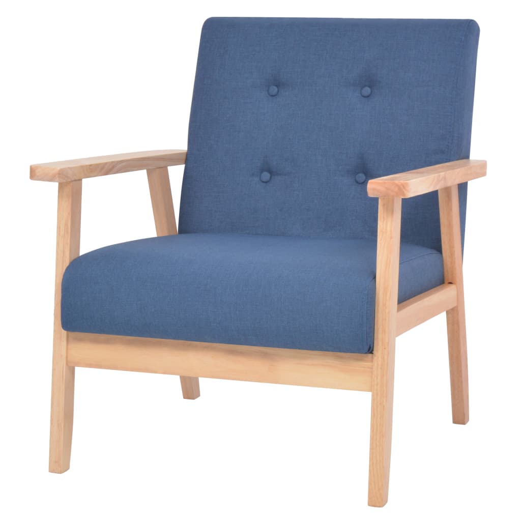 Conjunto de sofás 2 pcs tecido azul