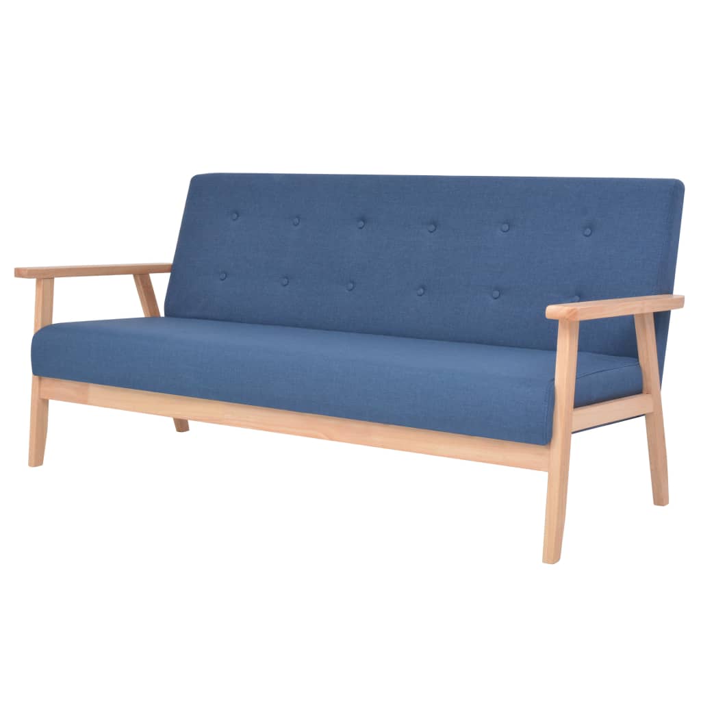 Conjunto de sofás 2 pcs tecido azul