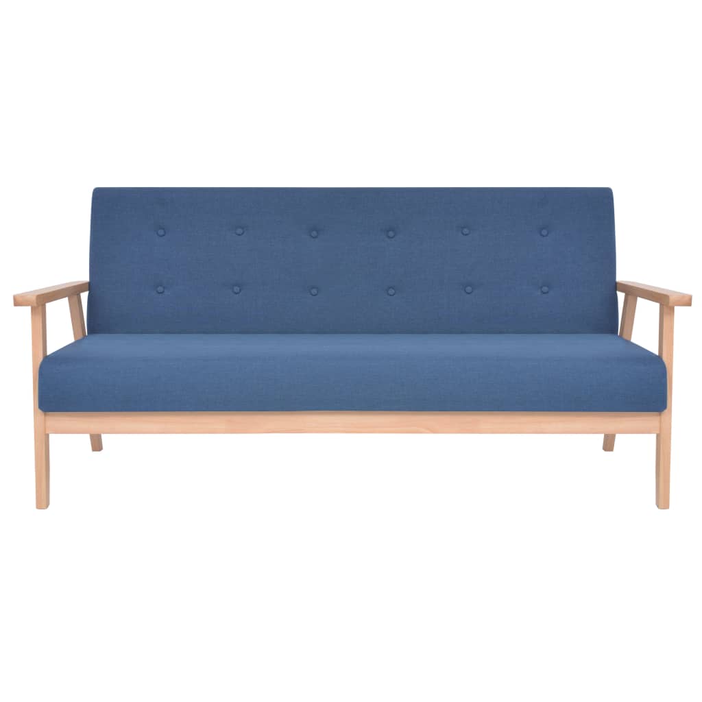 Conjunto de sofás 2 pcs tecido azul