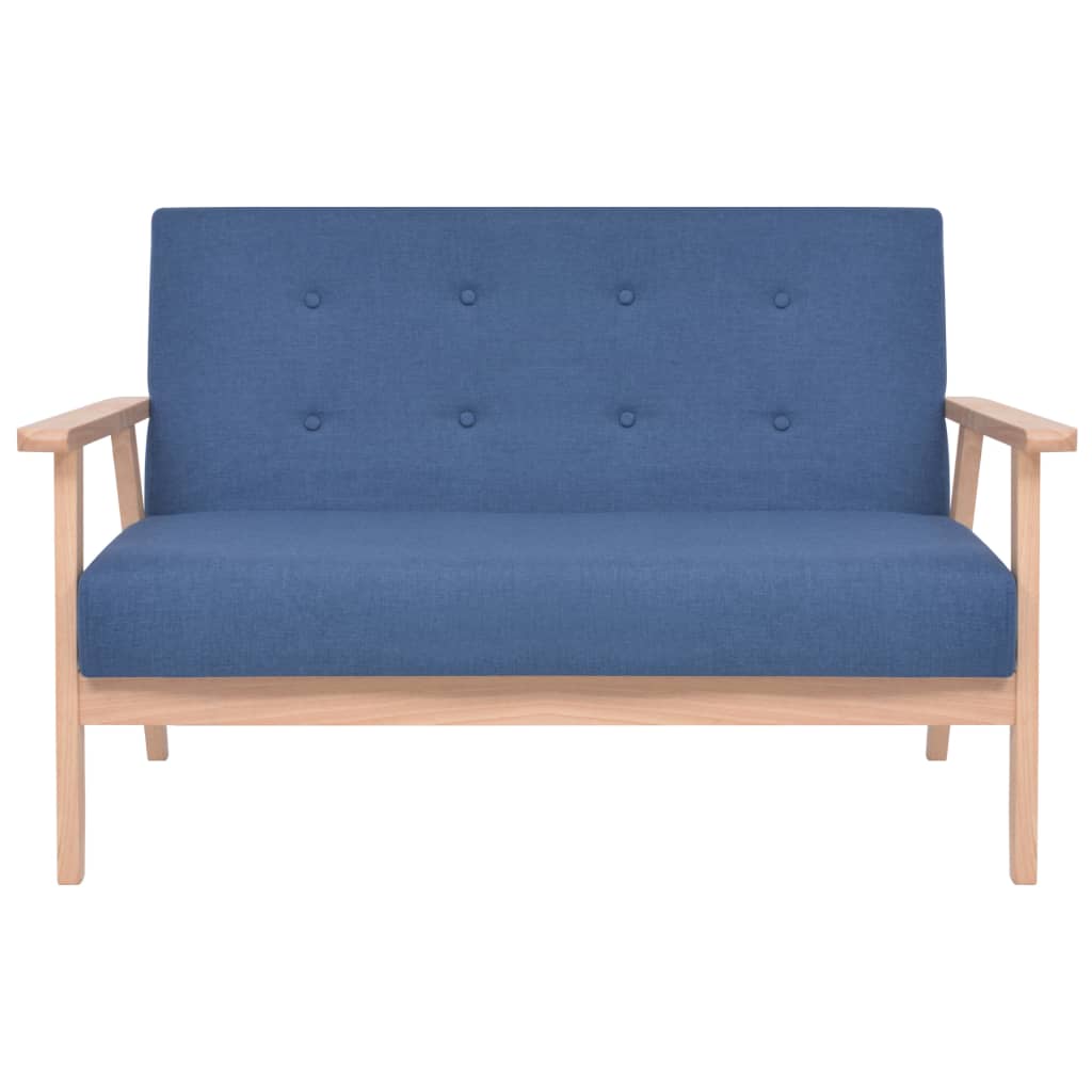 Conjunto de sofás 2 pcs tecido azul