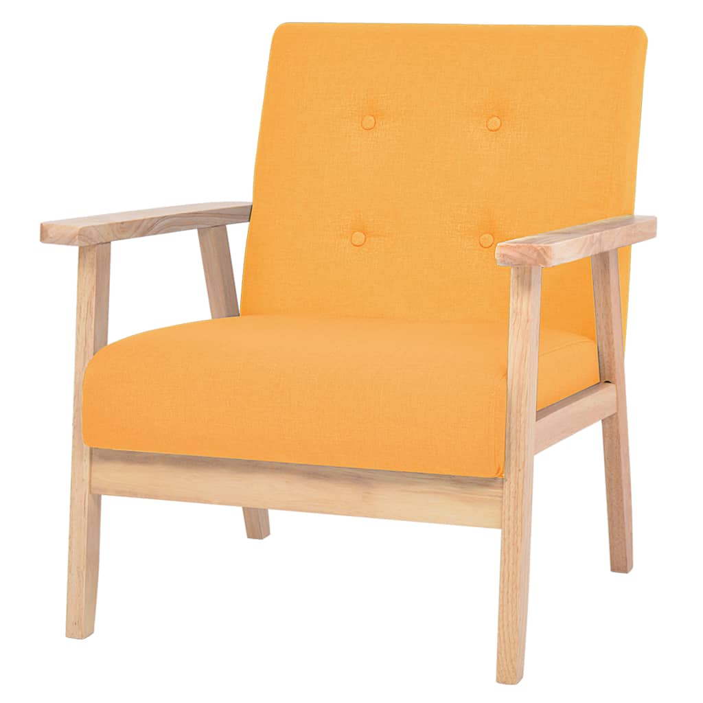 2 pcs yellow fabric sofa set