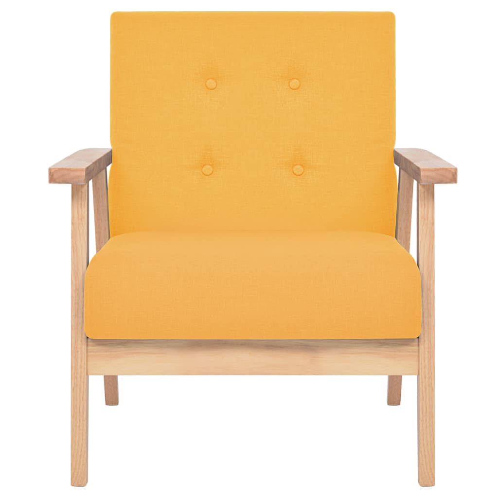 2 pcs yellow fabric sofa set