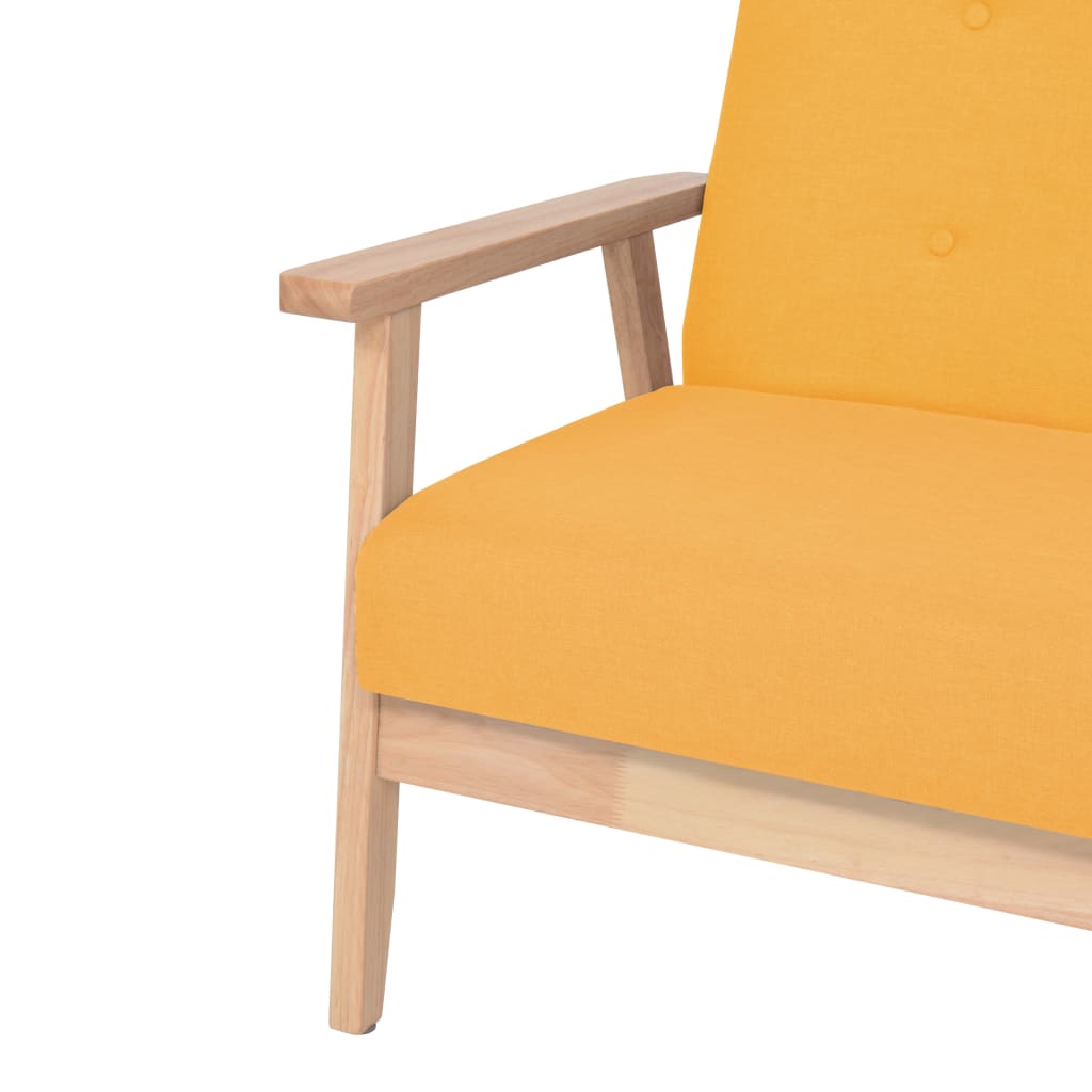2 pcs yellow fabric sofa set