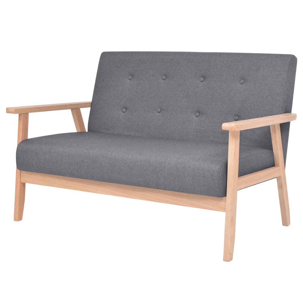3 pcs sofa set dark grey fabric