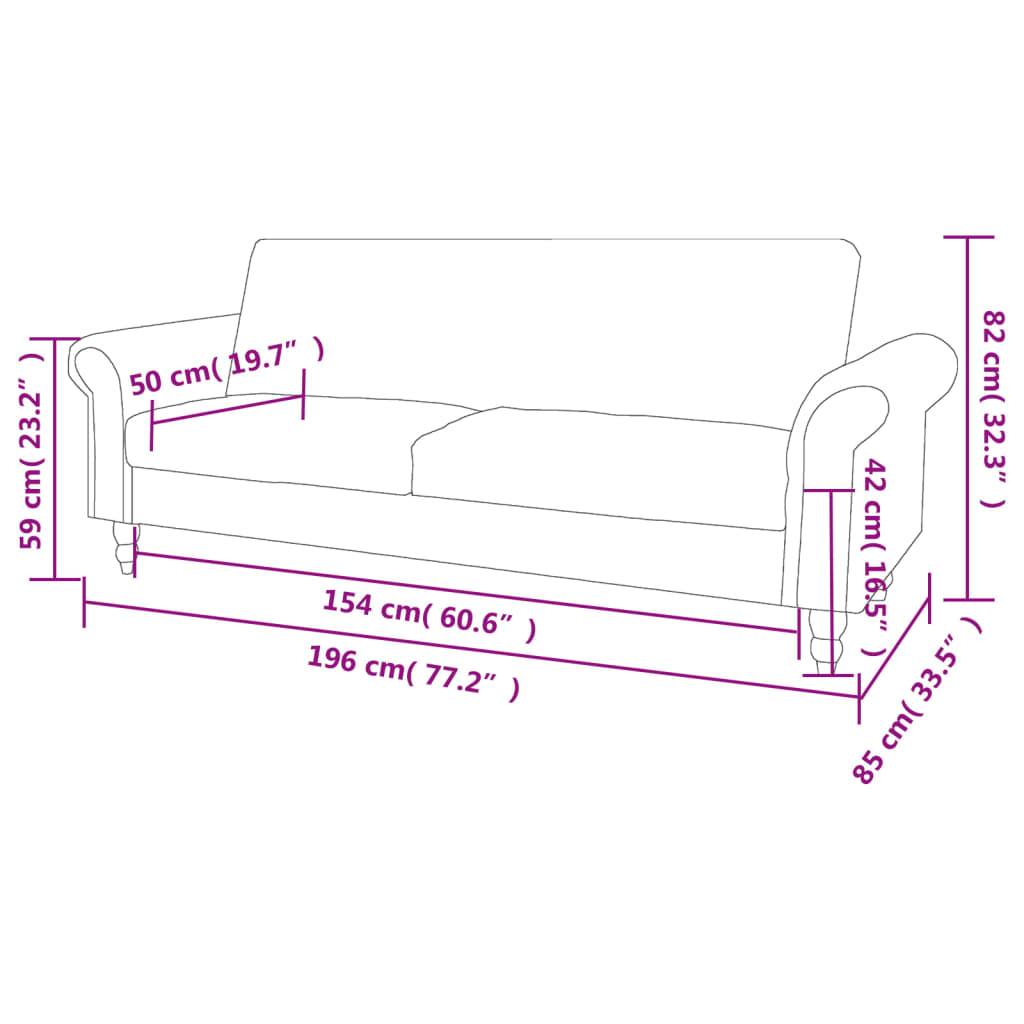 2-seater convertible sofa with armrests in brown faux suede