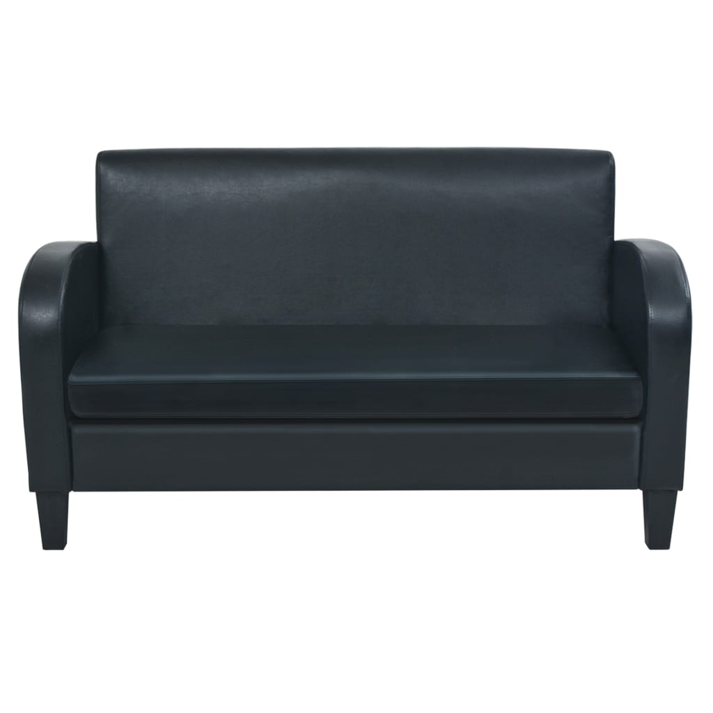 2 seater sofa in black faux leather