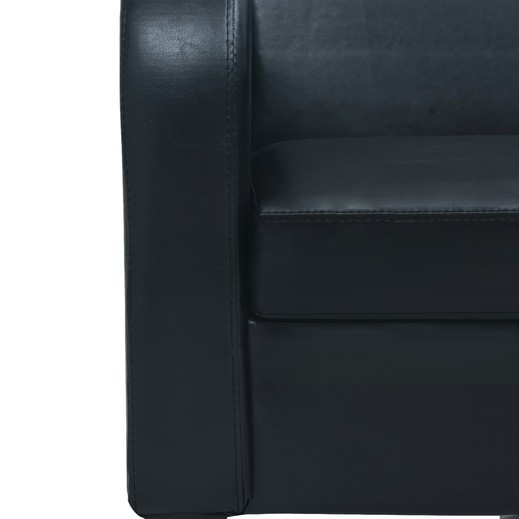 2 seater sofa in black faux leather