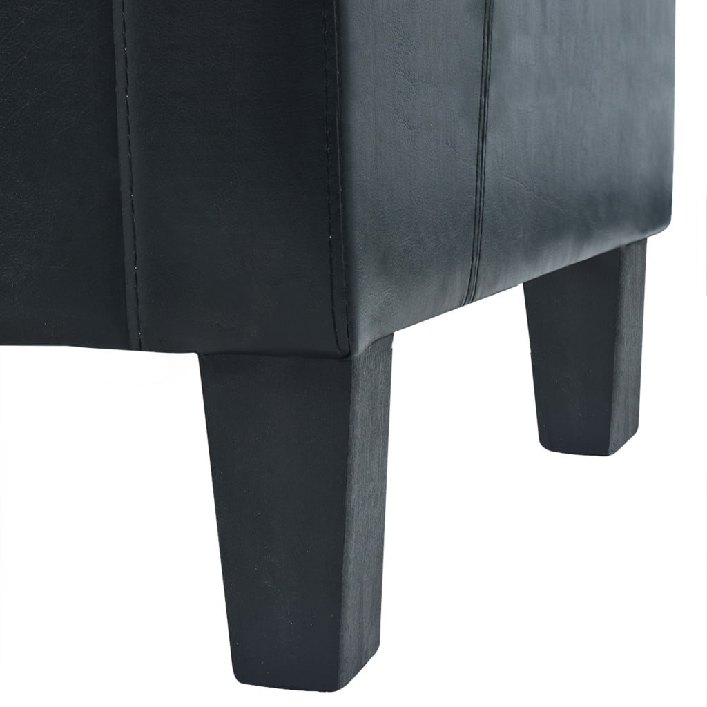 2 seater sofa in black faux leather