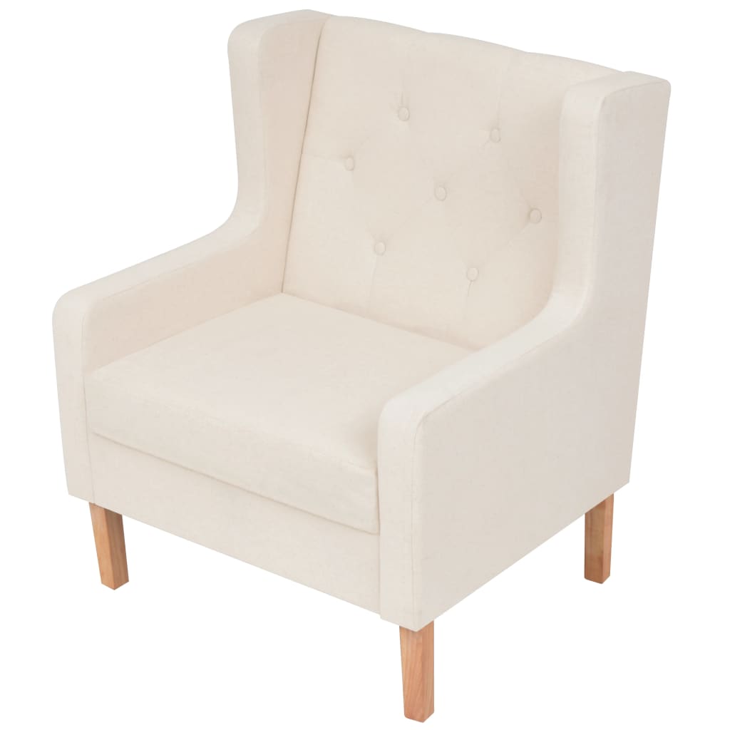 2 pcs cream white fabric sofa set